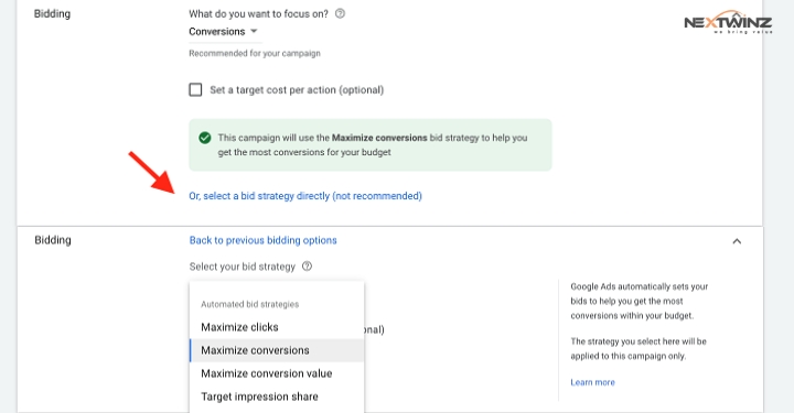 Choose google ads bid strategy