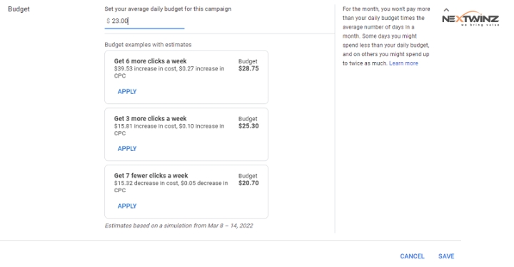 google ads budget plan