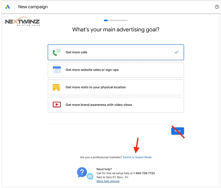 how to switching to expert mode in google ads nextwinz